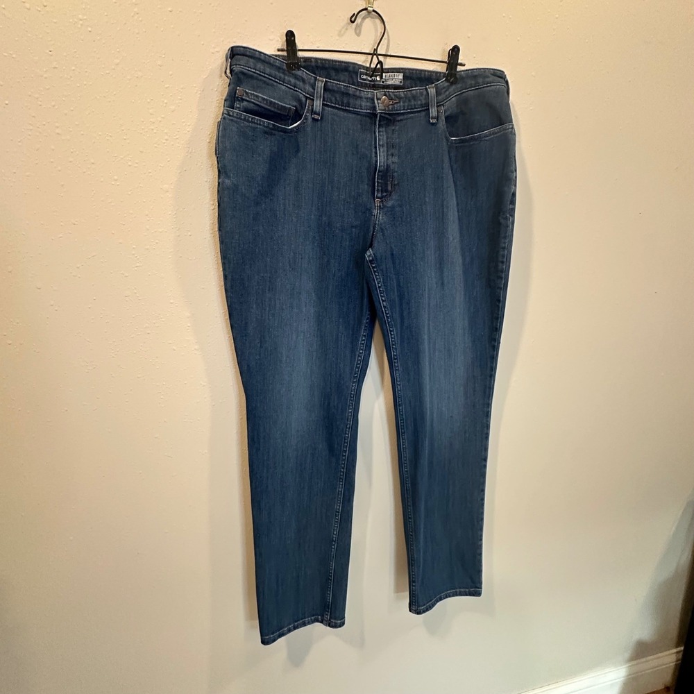 Carhartt Jeans Women 18 Tall Blue Relaxed Straight Leg Utility Workwear Denim - Picture 2 of 16